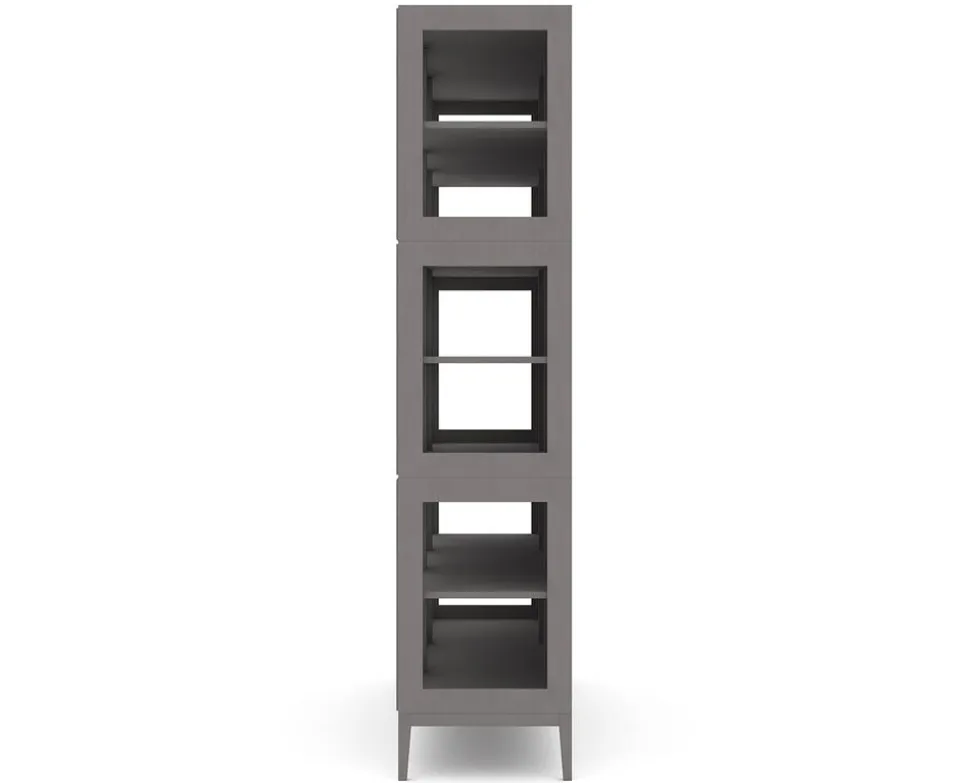 Edge 2.0 Vitrinskåp | 3 Dörrar, 3-Sektioner, Grey