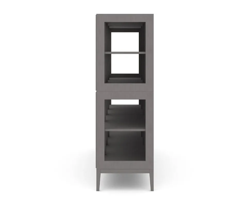 Edge 2.0 Vitrinskåp | 4 Dörrar, 2-Sektioner, Grey