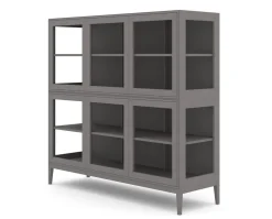 Edge 2.0 Vitrinskåp | 3 Dörrar, 2-Sektioner, Grey