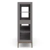 Edge 2.0 Vitrinskåp | 4 Dörrar, 2-Sektioner, Grey/ Burned Walnut