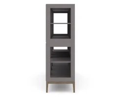 Edge 2.0 Vitrinskåp | 4 Dörrar, 2-Sektioner, Grey/ Burned Walnut