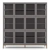 Edge 2.0 Vitrinskåp | 4 Dörrar, 3-Sektioner, Grey/ Burned Walnut