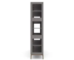 Edge 2.0 Vitrinskåp | 4 Dörrar, 3-Sektioner, Grey/ Burned Walnut