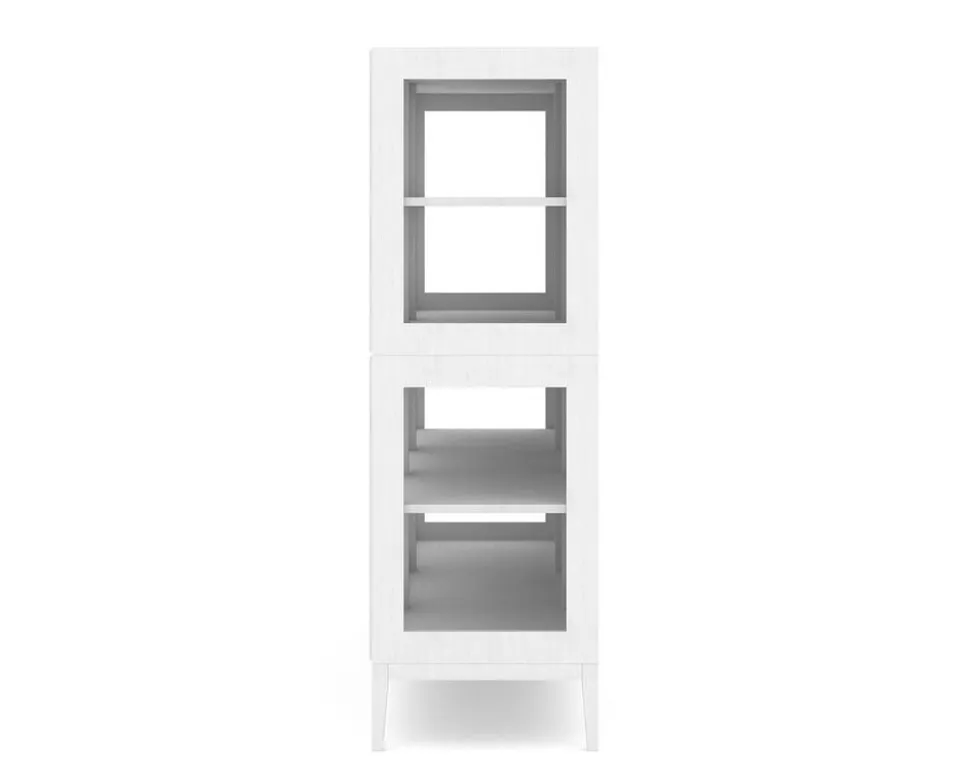 Edge 2.0 Vitrinskåp | 3 Dörrar, 2-Sektioner, White