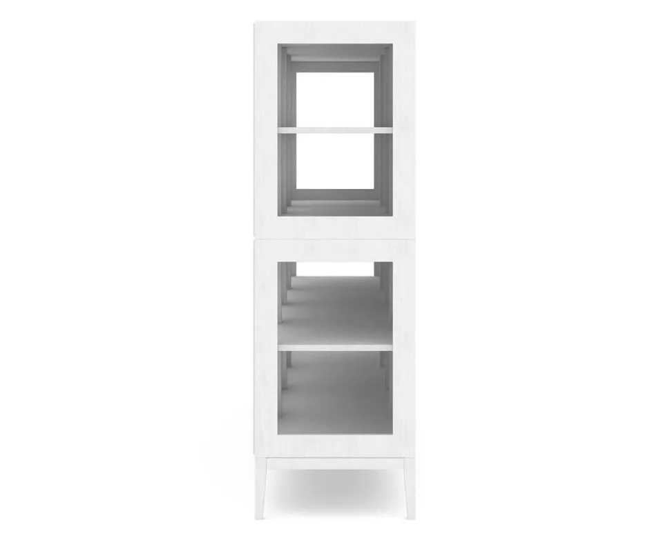 Edge 2.0 Vitrinskåp | 4 Dörrar, 2-Sektioner, White