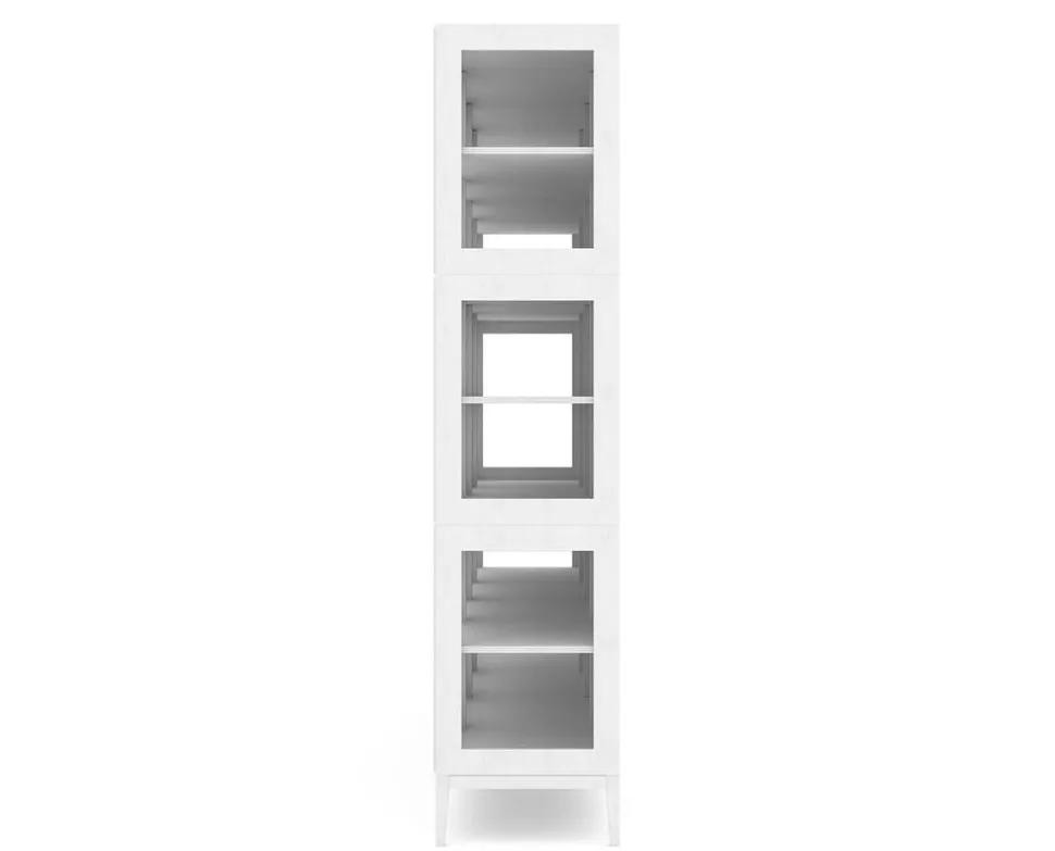 Edge 2.0 Vitrinskåp | 4 Dörrar, 3-Sektioner, White