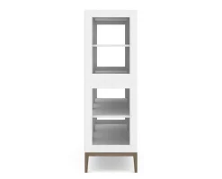 Edge 2.0 Vitrinskåp | 4 Dörrar, 2-Sektioner, White/ Burned Walnut