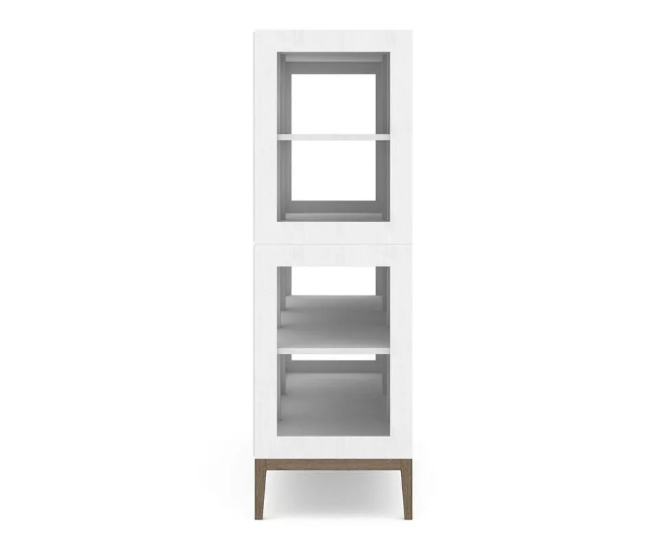 Edge 2.0 Vitrinskåp | 4 Dörrar, 2-Sektioner, White/ Burned Walnut