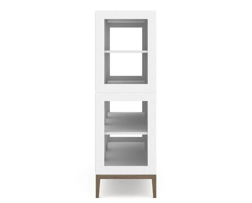Edge 2.0 Vitrinskåp | 3 Dörrar, 2-Sektioner, White/ Burned Walnut
