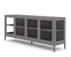Edge 2.0 Vitrinskåp | 4 Dörrar, 1-Sektion, Grey