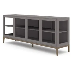 Edge 2.0 Vitrinskåp | 4 Dörrar, 1-Sektion, Grey/ Burned Walnut