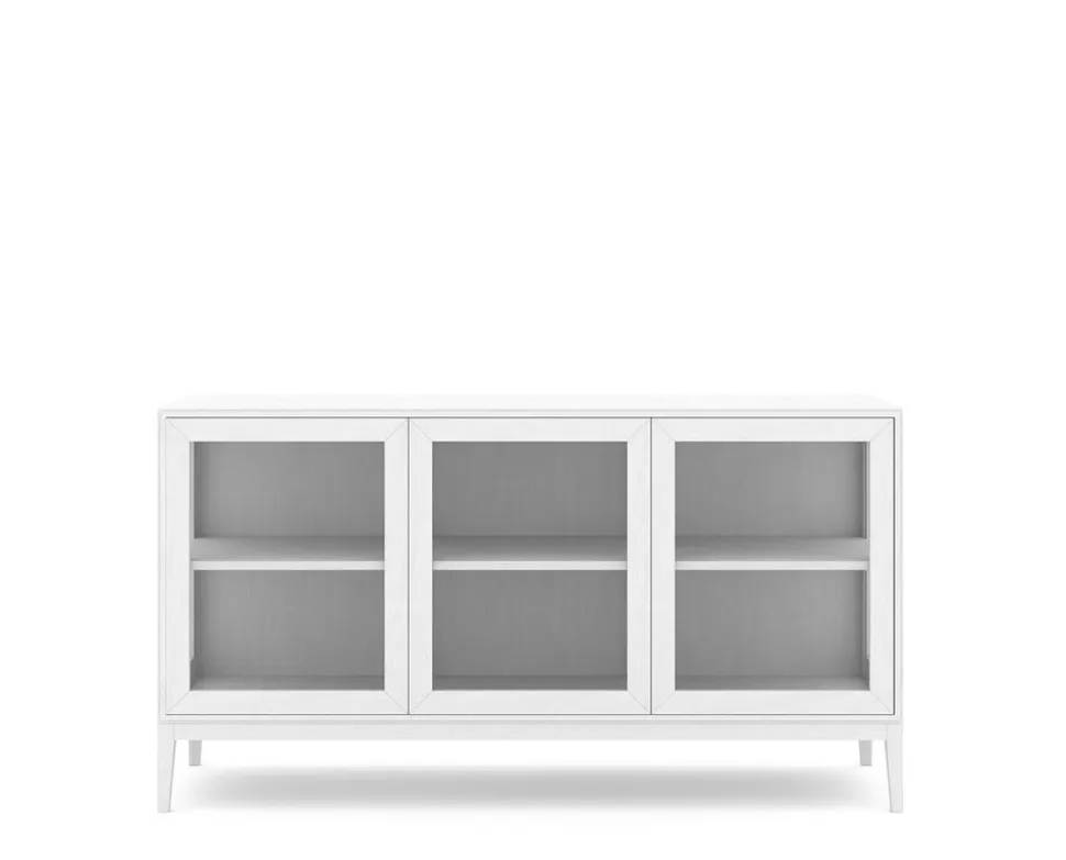 Edge 2.0 Vitrinskåp | 3 Dörrar, 1-Sektion, White