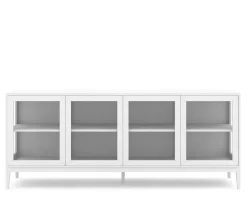 Edge 2.0 Vitrinskåp | 4 Dörrar, 1-Sektion, White