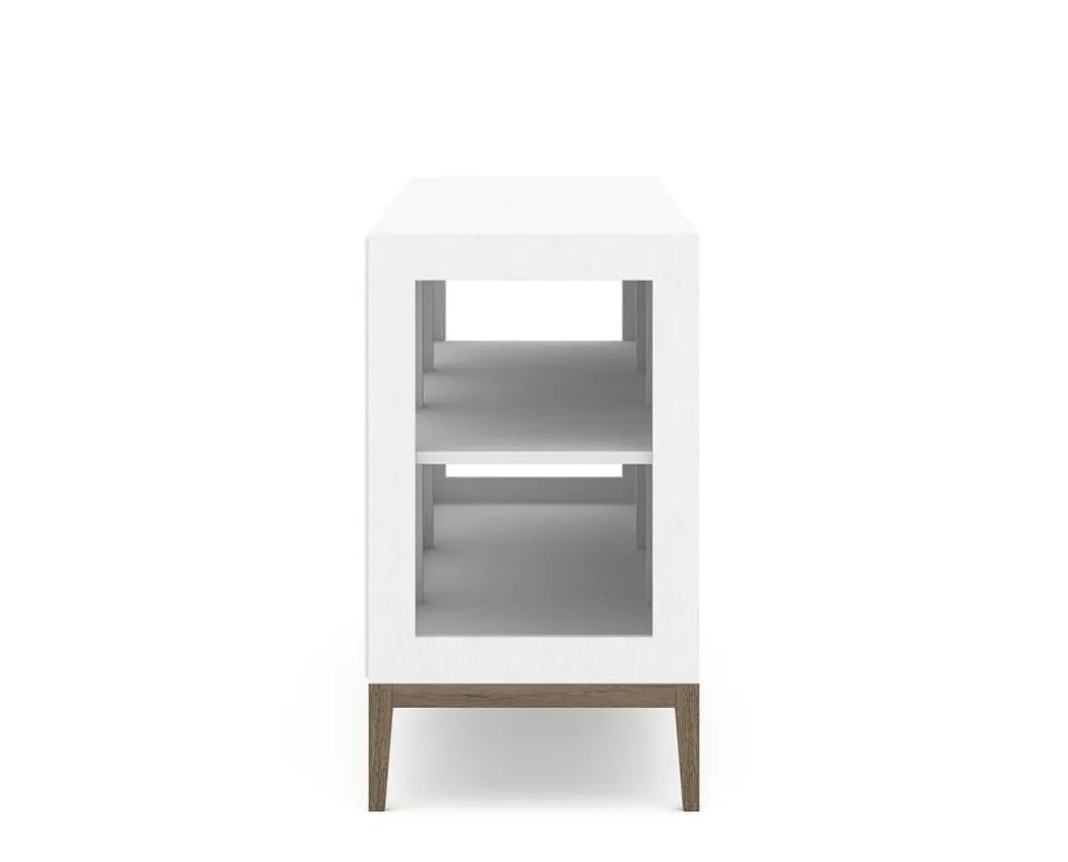 Edge 2.0 Vitrinskåp | 3 Dörrar, 1-Sektion, White/ Burned Walnut