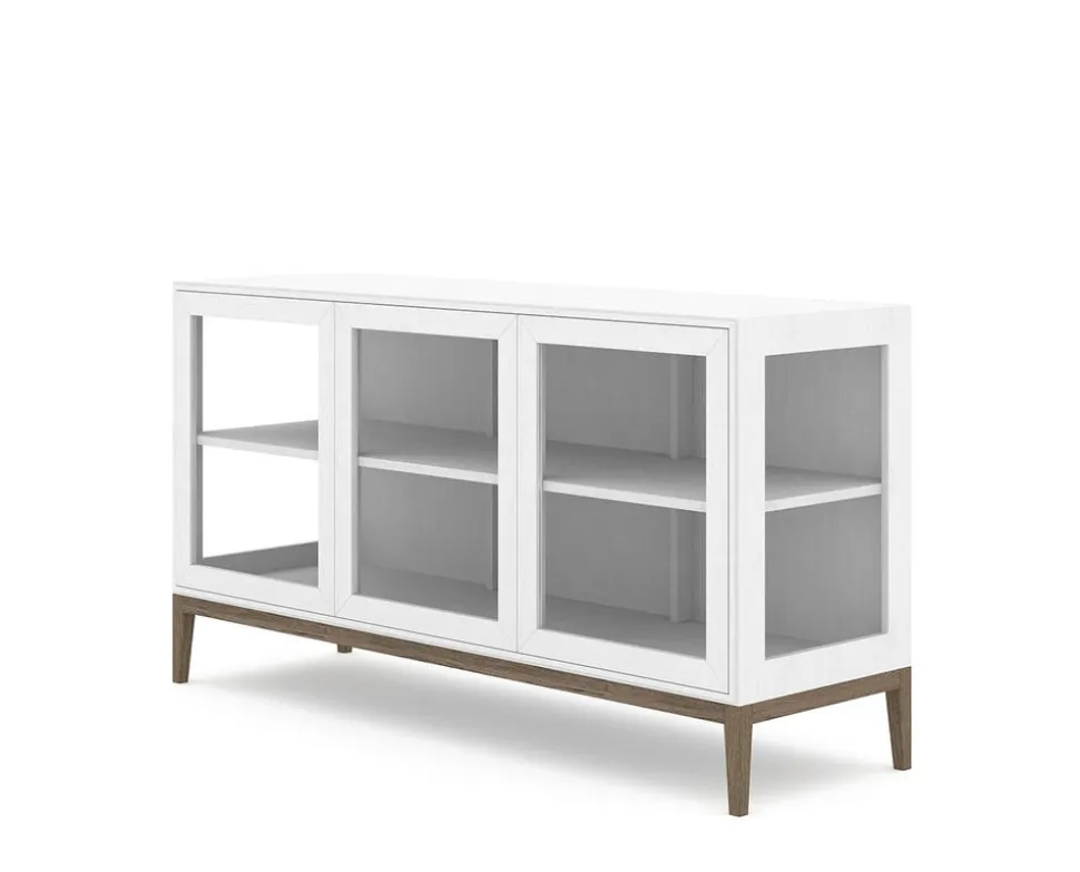 Edge 2.0 Vitrinskåp | 3 Dörrar, 1-Sektion, White/ Burned Walnut