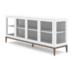 Edge 2.0 Vitrinskåp | 4 Dörrar, 1-Sektion, White/ Burned Walnut