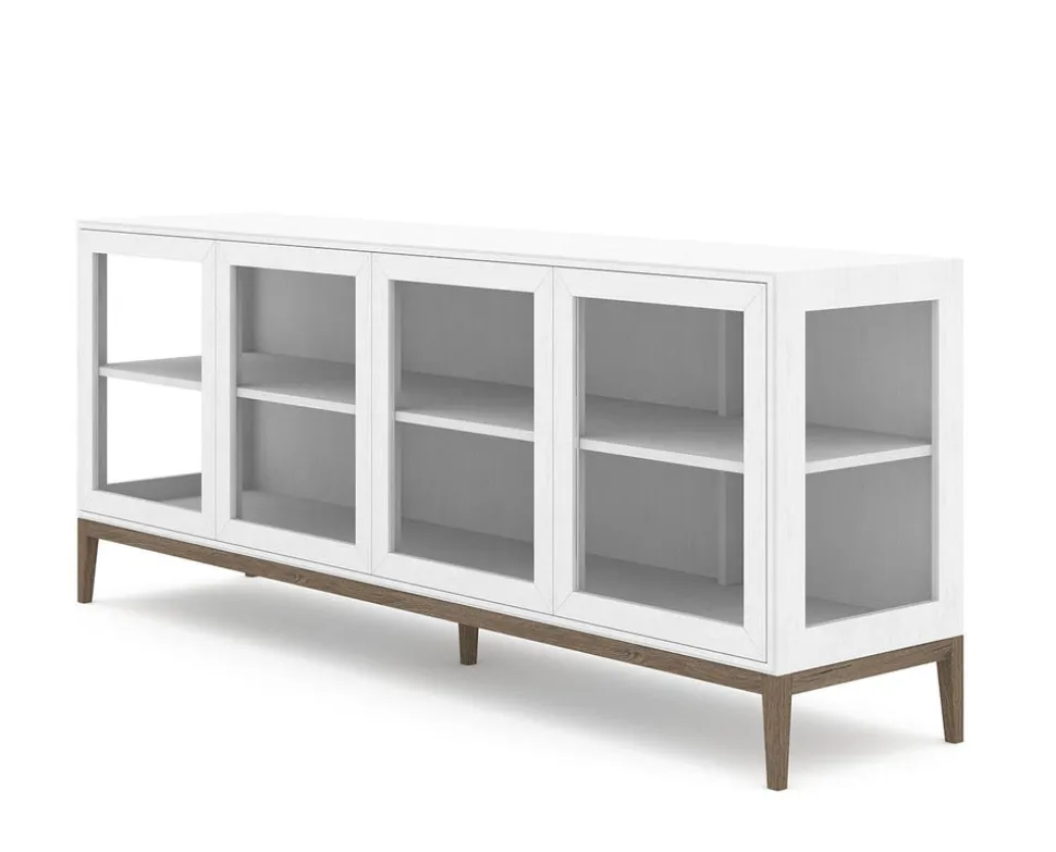 Edge 2.0 Vitrinskåp | 4 Dörrar, 1-Sektion, White/ Burned Walnut