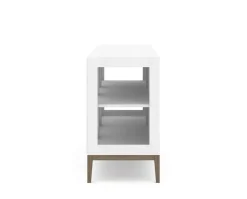 Edge 2.0 Vitrinskåp | 4 Dörrar, 1-Sektion, White/ Burned Walnut