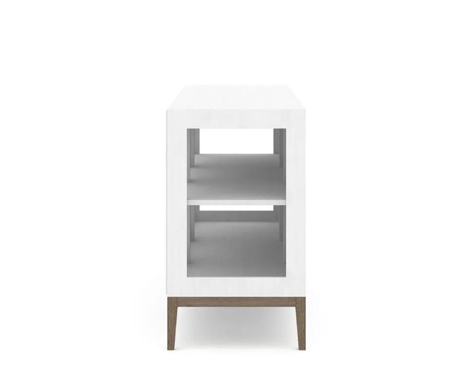 Edge 2.0 Vitrinskåp | 4 Dörrar, 1-Sektion, White/ Burned Walnut