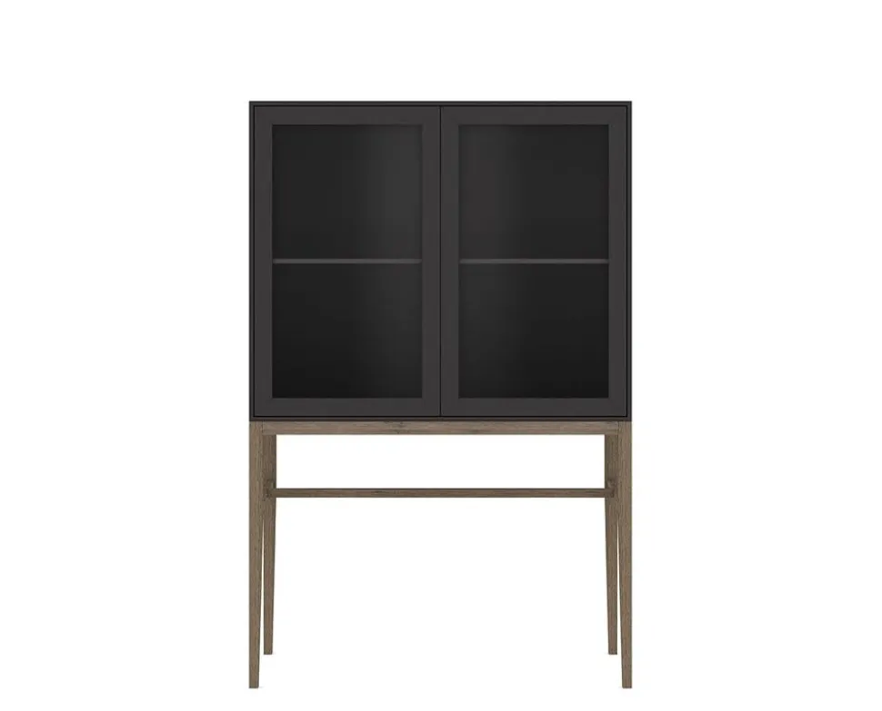Edge 2.0 Vitrinskåp Hög | Black/ Burned Walnut