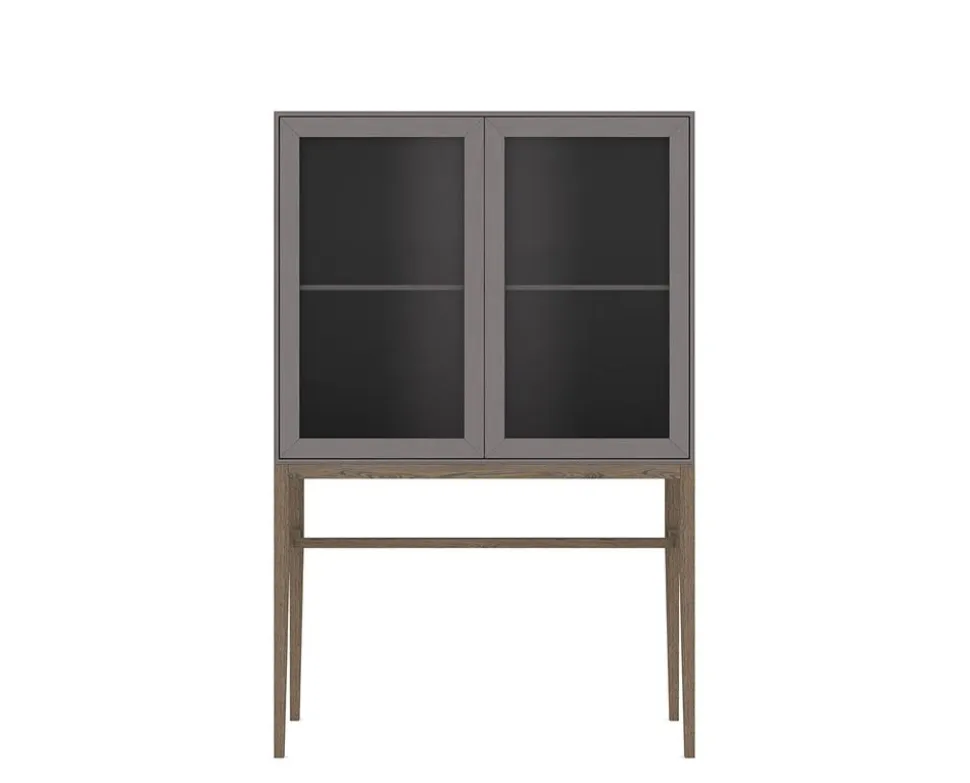 Edge 2.0 Vitrinskåp Hög | Grey/ Burned Walnut