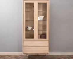 Elegant Vitrinskåp | 2 dörrar och 2 lådor