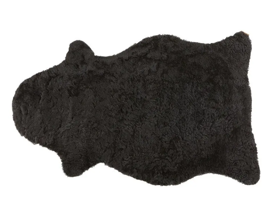 Ella Korthårigt Fårskinn | 100x60 Svart
