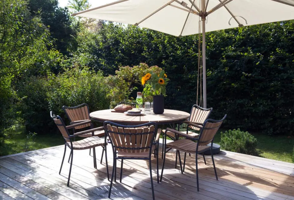 Ellen Trädgårdsbord Ø130 | Antracite/Teak