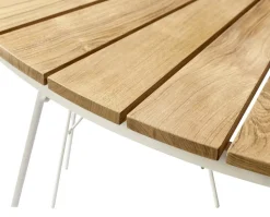 Ellen Trädgårdsbord Ø130 | Vit/Teak