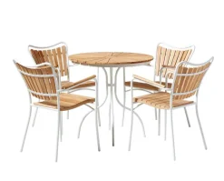 Ellen Trädgårdsstol | Vit/Teak