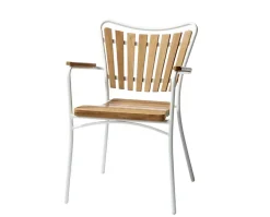 Ellen Trädgårdsstol | Vit/Teak