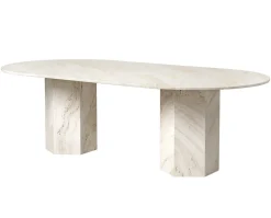 Epic Matbord Ellips 240×120 Neutral White Travertine