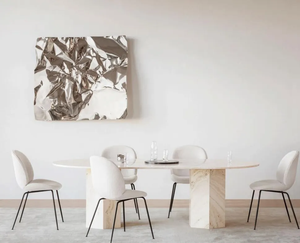 Epic Matbord Ellips 240×120 Neutral White Travertine