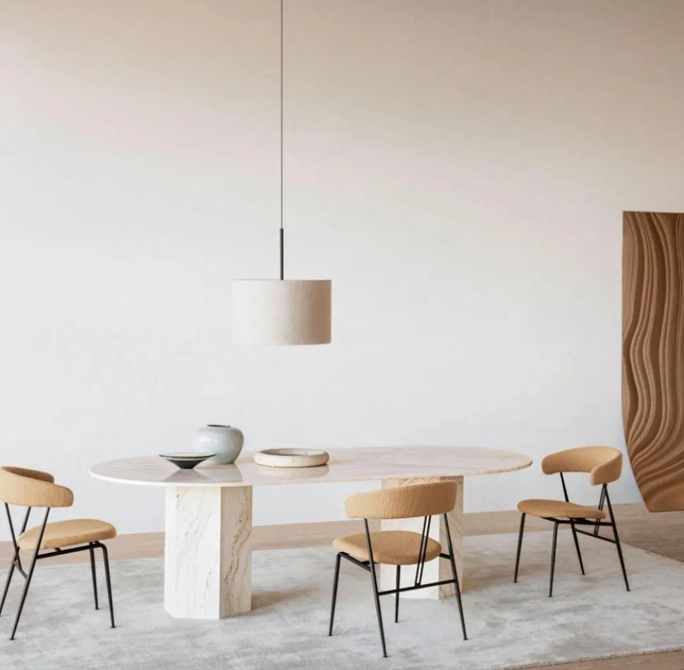 Epic Matbord Ellips 240×120 Neutral White Travertine