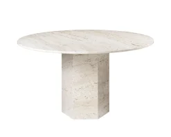 Epic Matbord Ø130 Neutral White Travertine