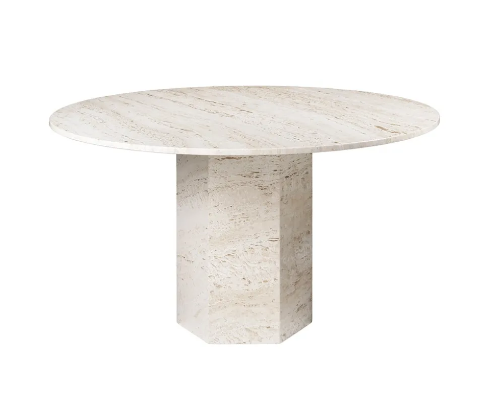 Epic Matbord Ø130 Neutral White Travertine