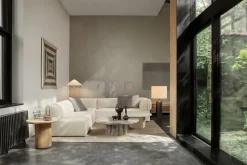 Epic Soffbord Ø80 Neutral White Travertine