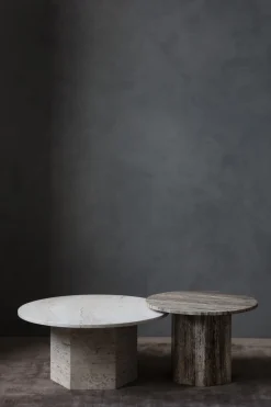 Epic Soffbord Ø80 Neutral White Travertine
