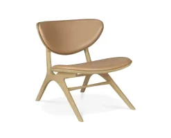 Eye Loungestol | Lackad Ek | Läder Sienna
