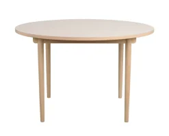 Fairmount Matbord Ø120 | Beige HPL/Vitpigm. Ek