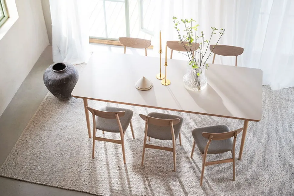 Fairmount Matbord 220x95 | Beige HPL/Vitpigm. Ek