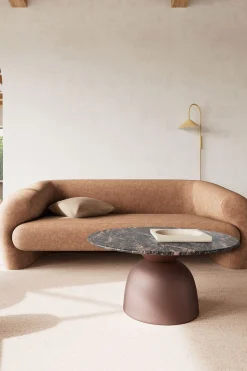 Ferrol Soffbord | Ø80x42 | Brun Marmor / Brons