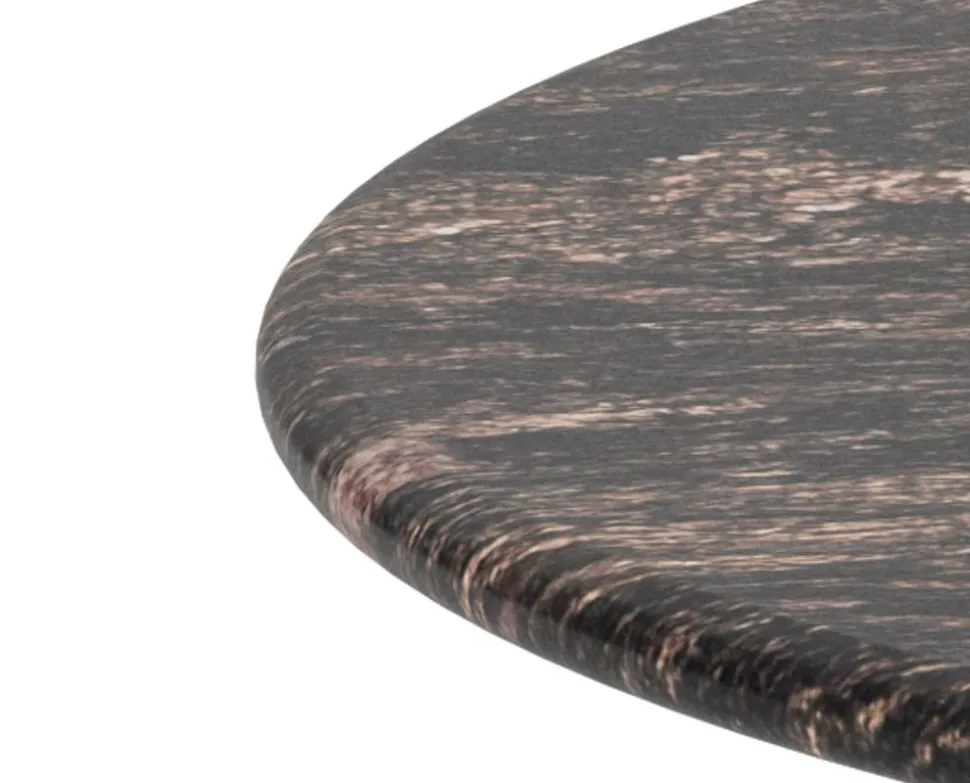 Ferrol Soffbord | Ø80x42 | Brun Marmor / Brons