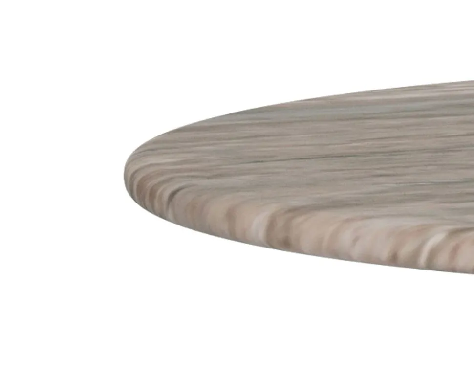 Ferrol Soffbord | Ø80x42 | Grå Marmor / Brons