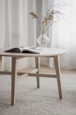 Filippa Soffbord Ø90 | Vitpigmenterad Ek