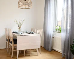 Filippa Stol Vitpigmenterad Ek/Grått Tyg