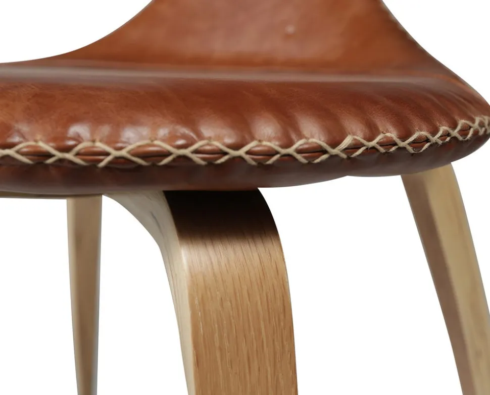 Flair Stol | Ljusbrunt Läder | Ek Ben