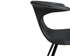 Flair Stol | Svart Läder | Raka Svarta Ben