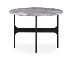 Floema Soffbord Ø60 | Runt | Grå Marmor