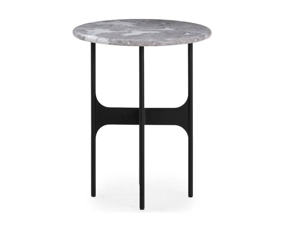 Floema Soffbord Ø40 | Runt | Grå Marmor